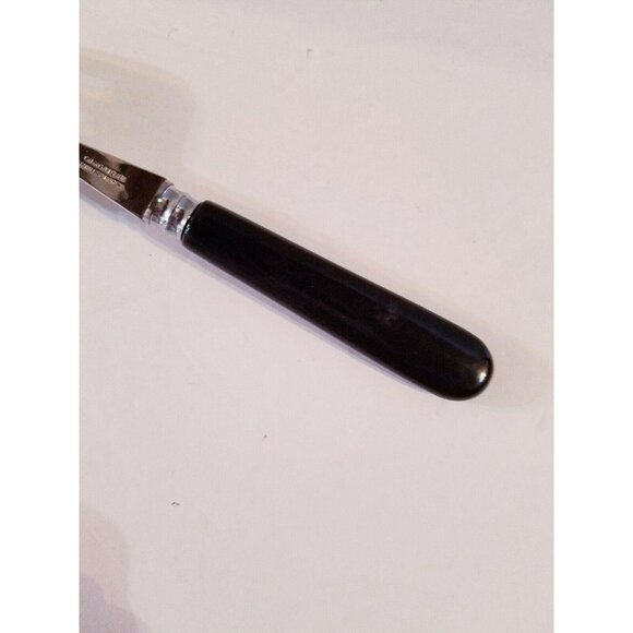 Ginkgo 18/8 Stainless Flatware Black Handle Cold Meat Fork 8 1/2" Korea - Picture 6 of 7